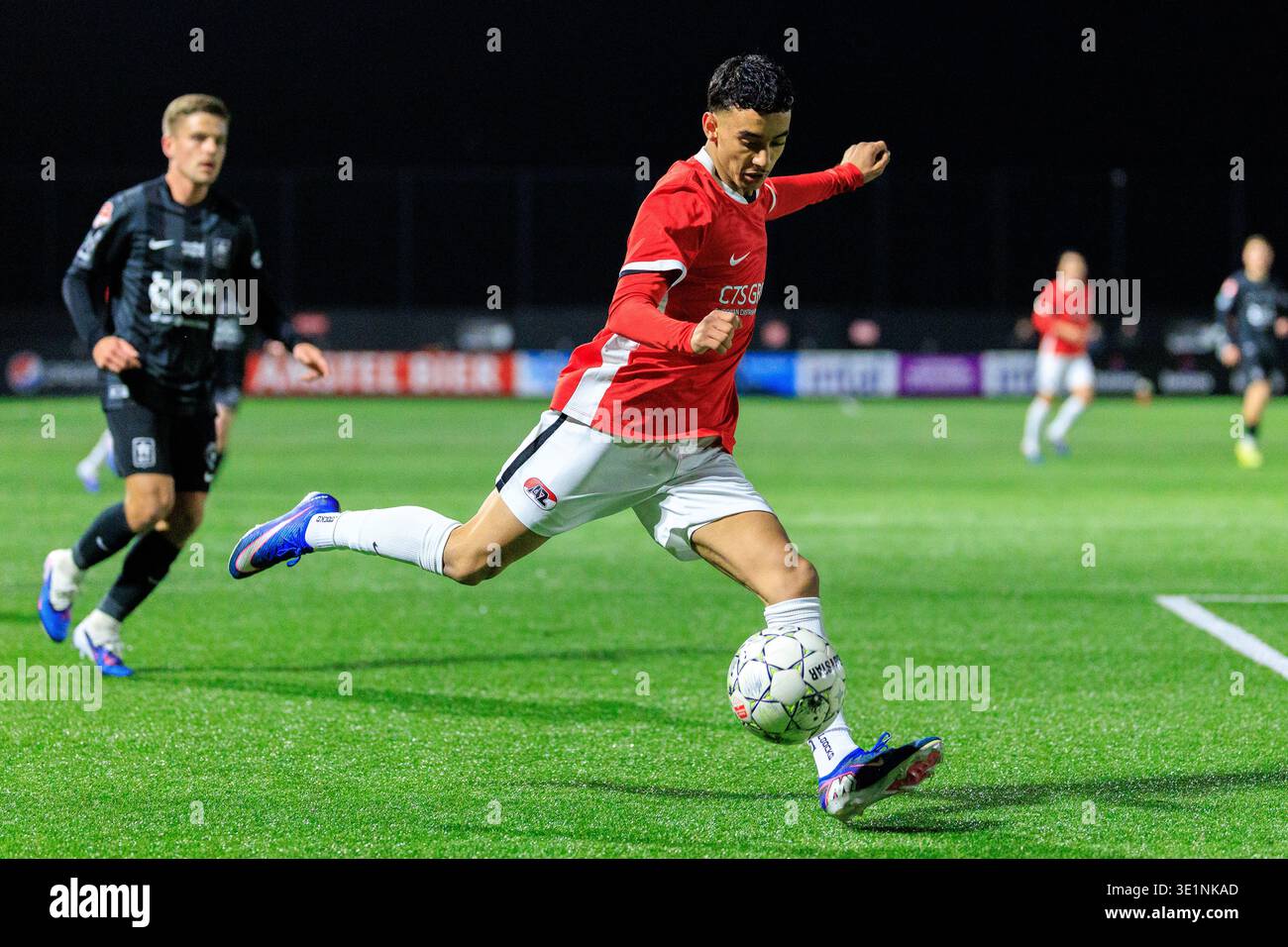 Wijdewormer, Netherlands. 16th Mar, 2026. WIJDEWORMER, 16-03-2026, AFAS  Trainingscentrum, season 2025/2026, Dutch Keuken Kampioen Divisie football,  match between Jong AZ and MVV, picture shows balls before the match (Photo  by Pro Shots/Sipa