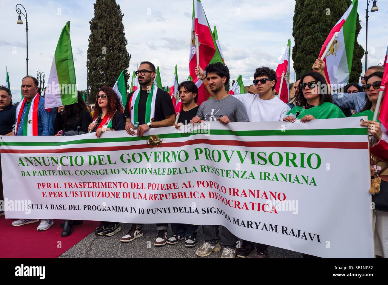 Rome, Italy. 15th Mar, 2026. Demonstration by members of the Iranian ...