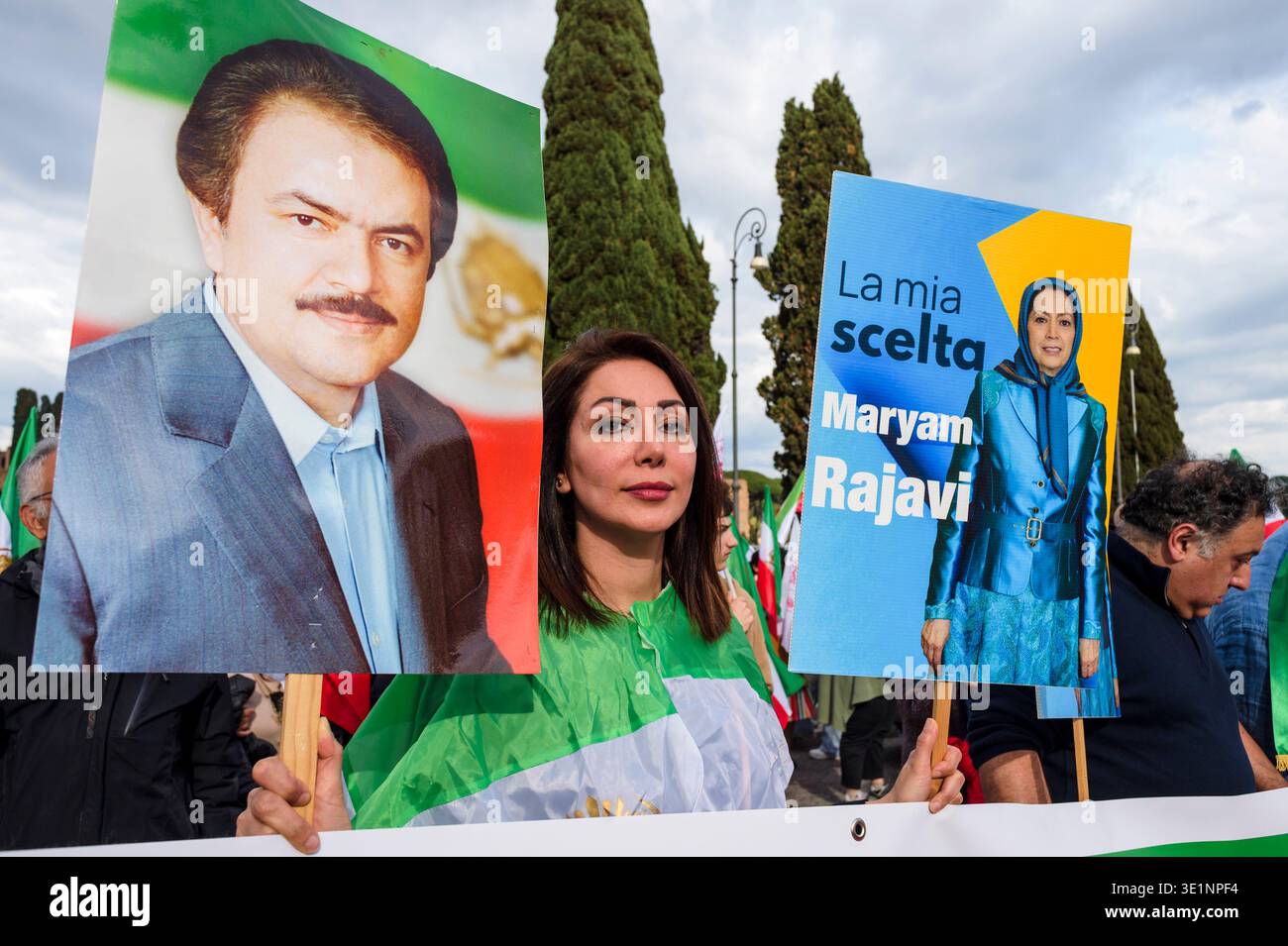Rome, Italy. 15th Mar, 2026. Demonstration by members of the Iranian ...