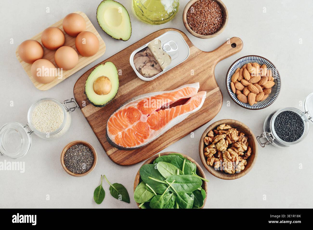 Food rich in omega 3 fatty acid and healthy fats. Healthy diet eating ...