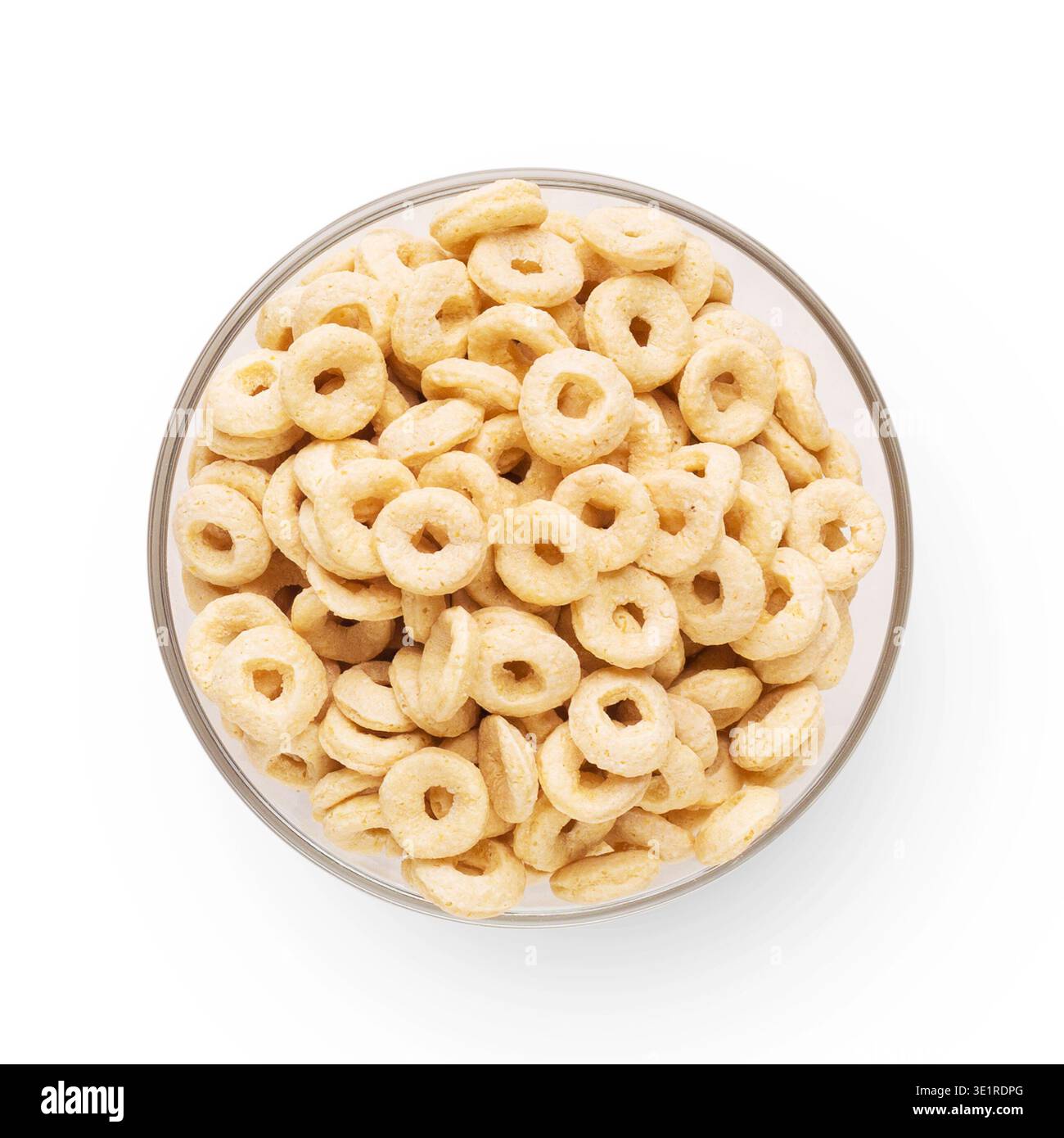 Bowl with corn rings isolated on white Stock Photo