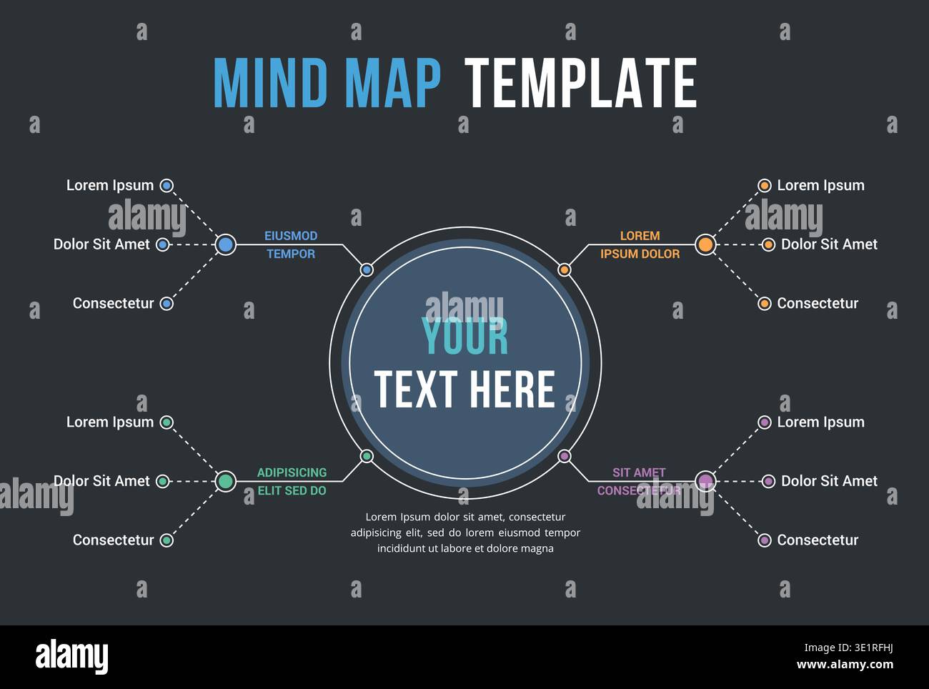 Absrtact mind map template, business infographics, vector eps10 illustration Stock Vector