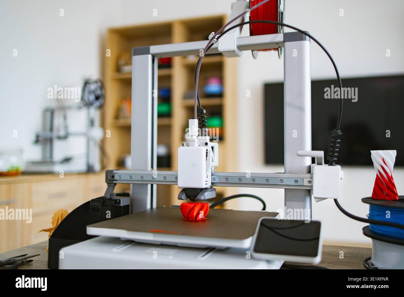 3D Printer Creating Object Stock Photo