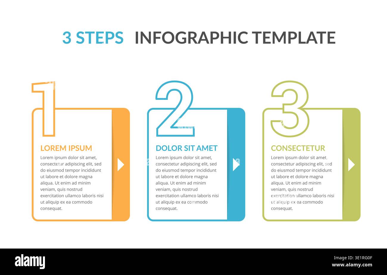 Infographic template with three elements with numbers and place for your text, workflow, process chart, steps or options, vector eps10 illustration Stock Vector