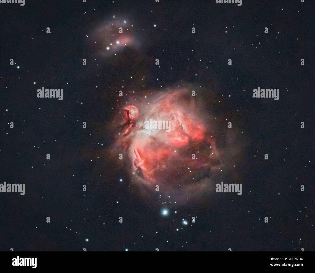Deep space view of the Orion Nebula (Messier 42) showing vibrant cosmic ...