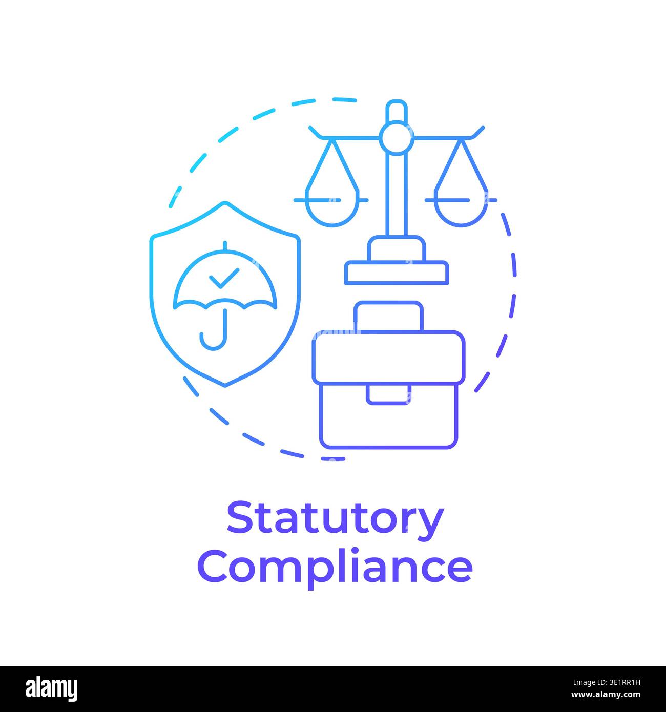 Statutory compliance blue gradient concept icon Stock Vector