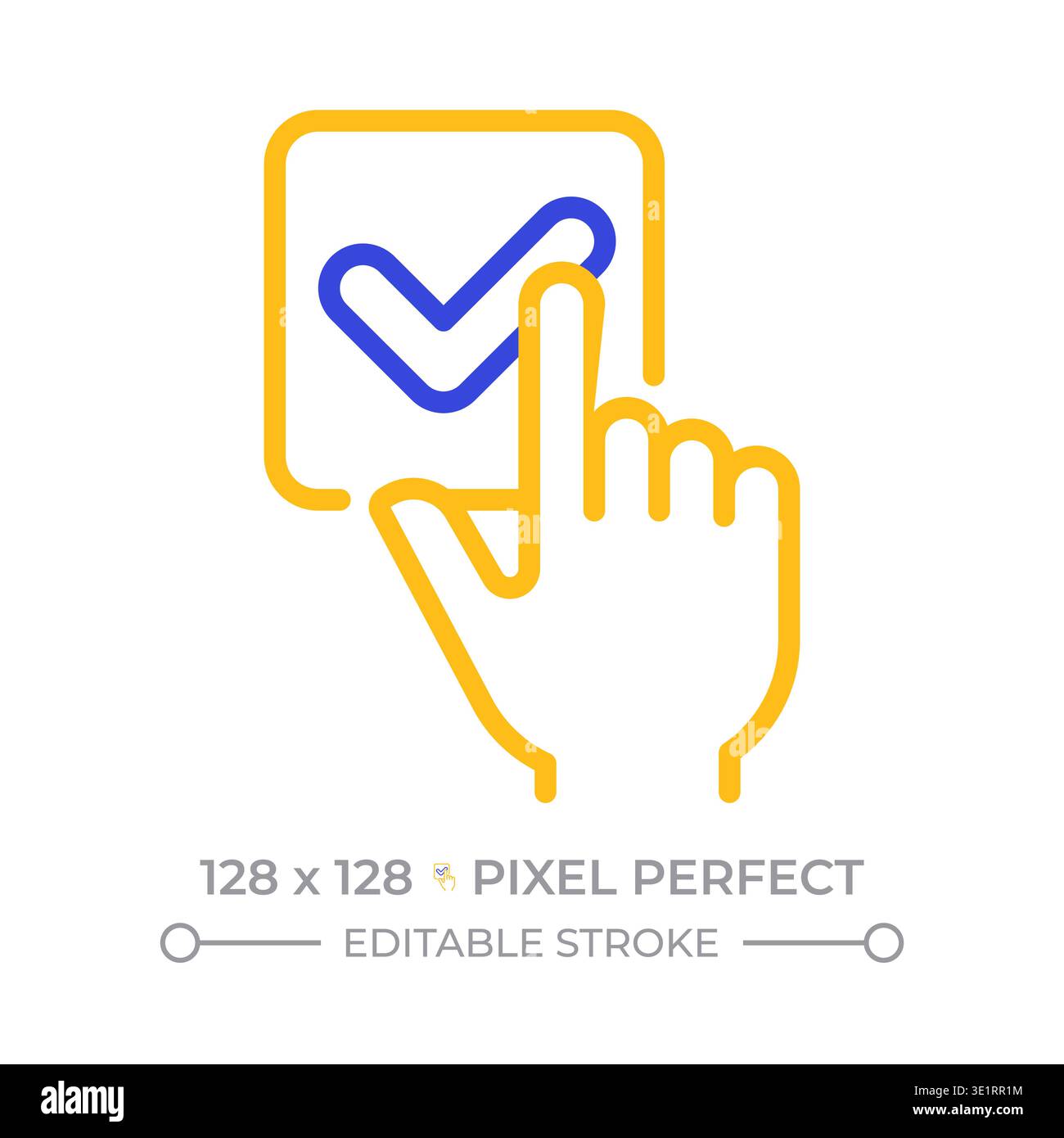 One choice pixel perfect two color line icon Stock Vector