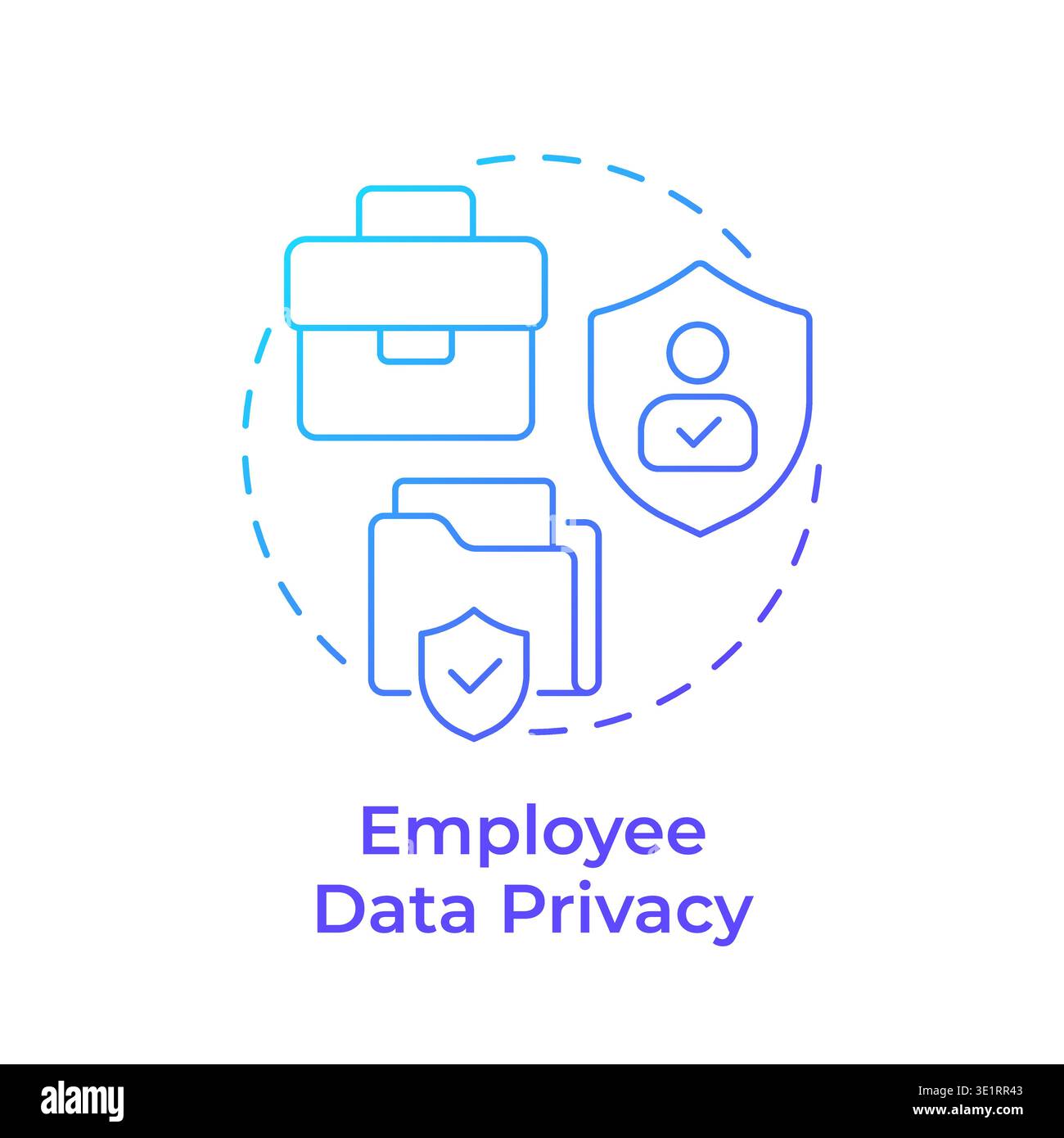 Employee data privacy blue gradient concept icon Stock Vector