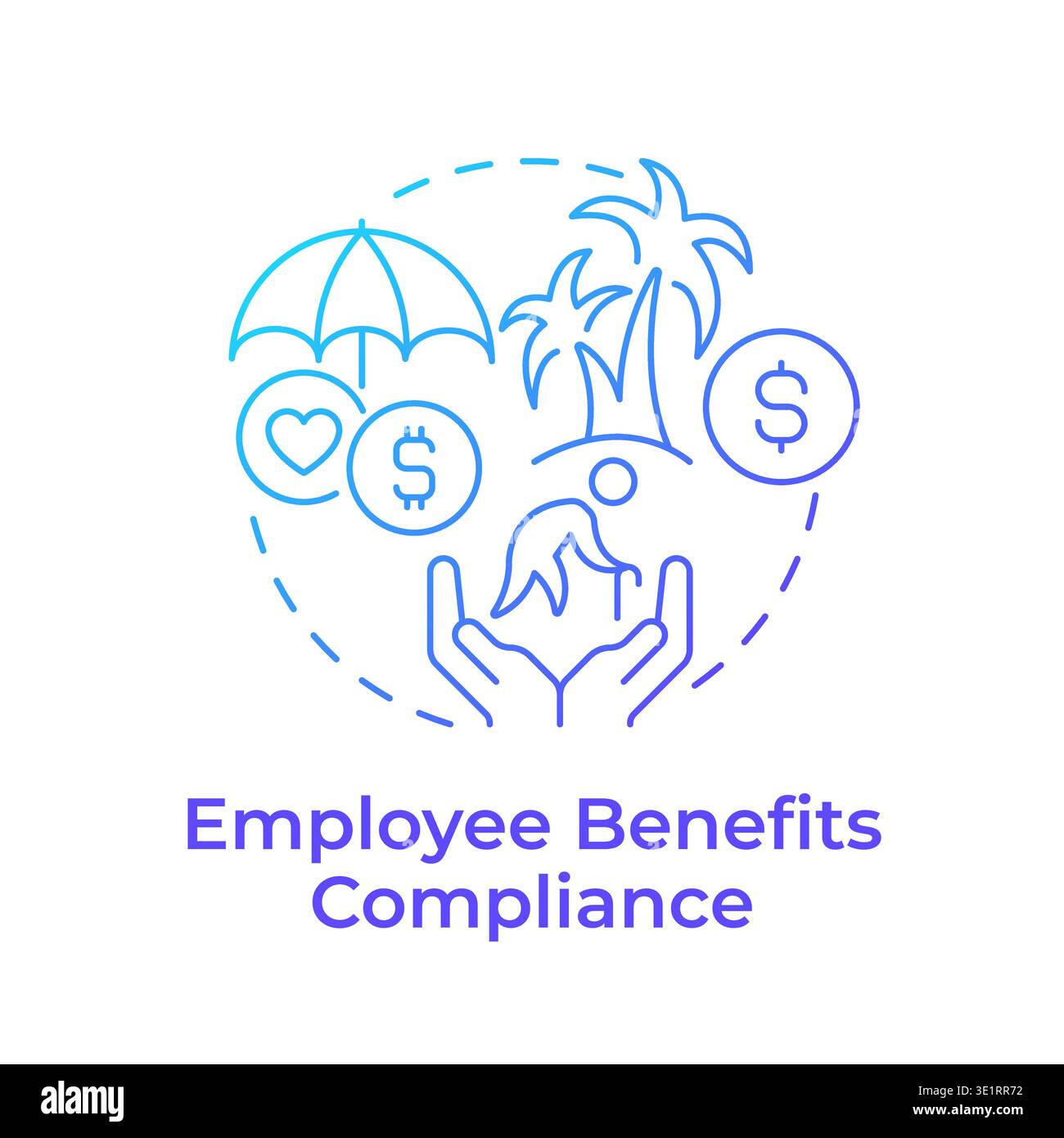 Employee benefits compliance blue gradient concept icon Stock Vector