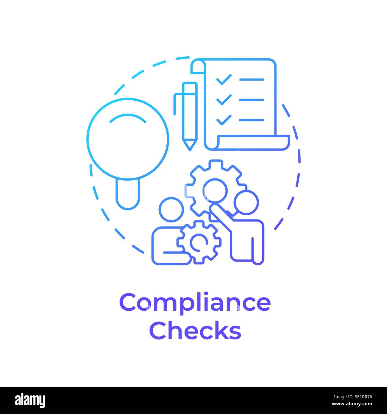 Compliance checks blue gradient concept icon Stock Vector
