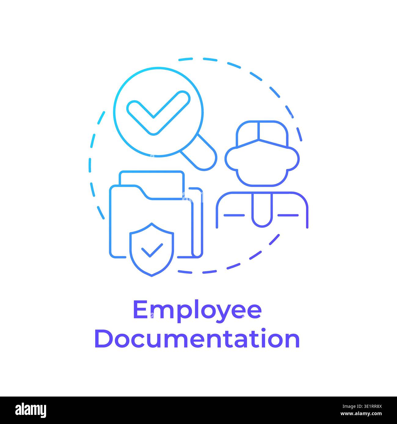 Employee documentation blue gradient concept icon Stock Vector
