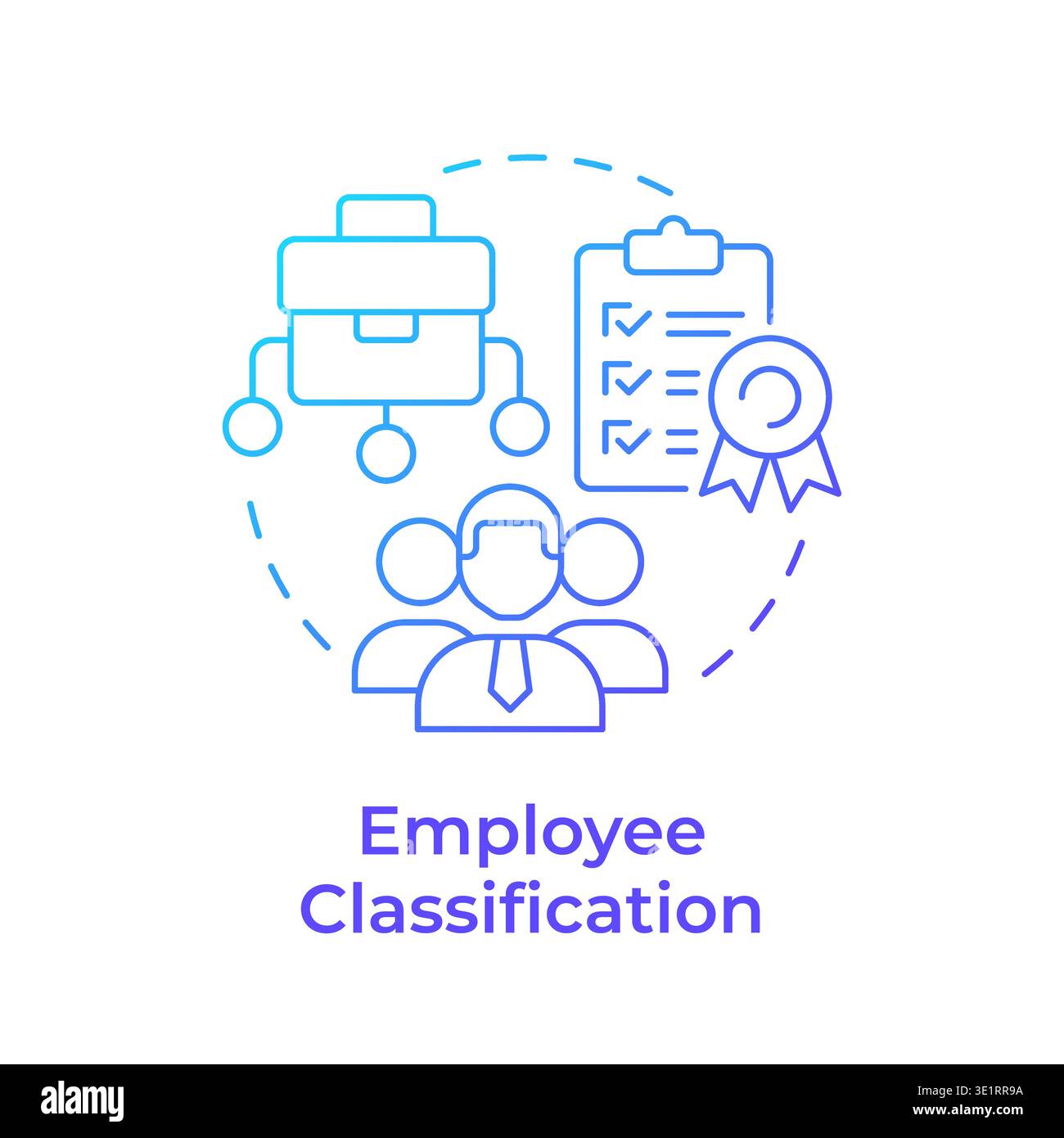 Employee classification blue gradient concept icon Stock Vector