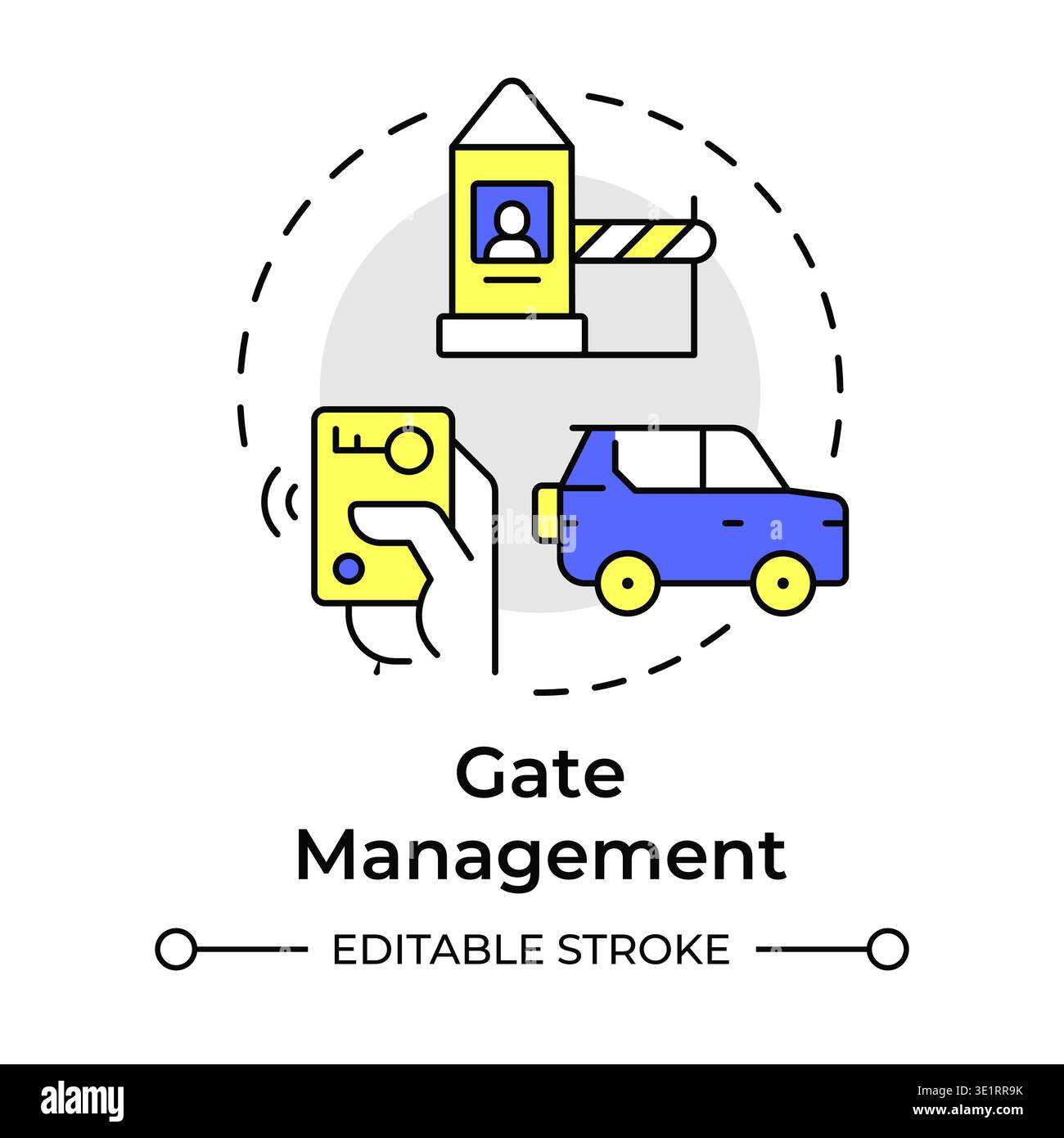 Gate management multi color concept icon Stock Vector
