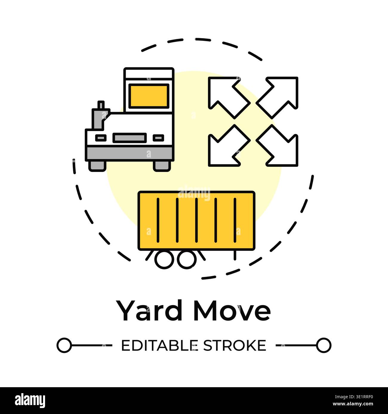 Yard move multi color concept icon Stock Vector