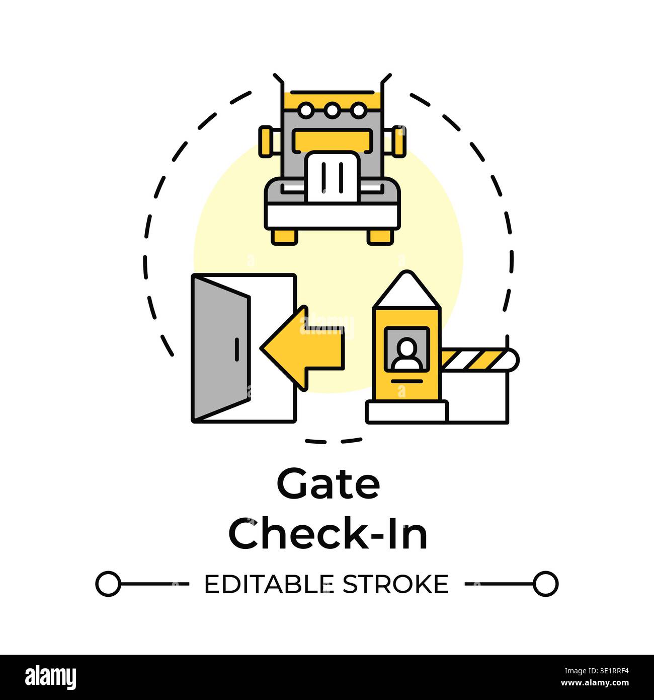 Gate check in multi color concept icon Stock Vector