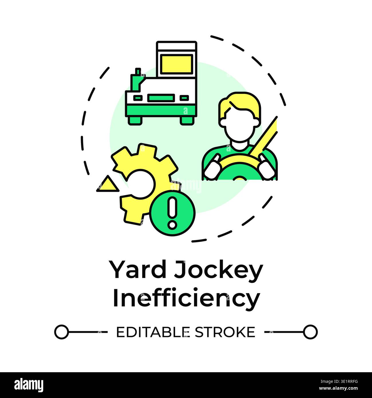 Yard jockey inefficiency multi color concept icon Stock Vector