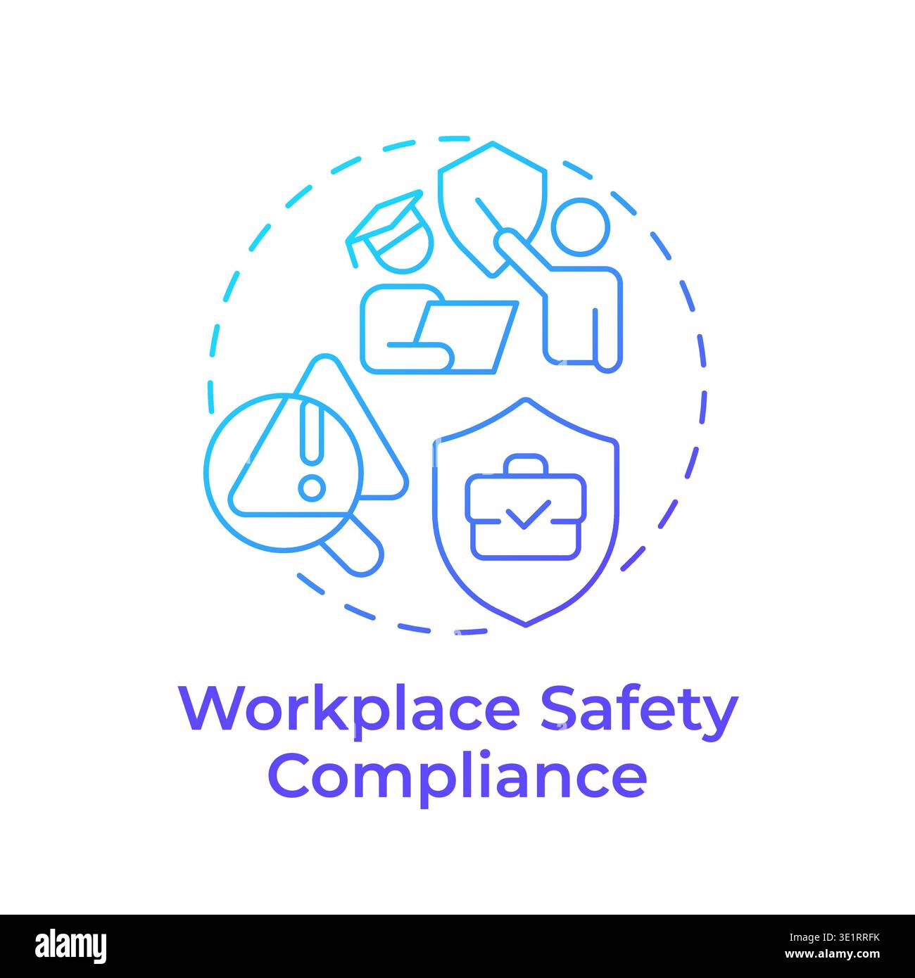Workplace safety compliance blue gradient concept icon Stock Vector