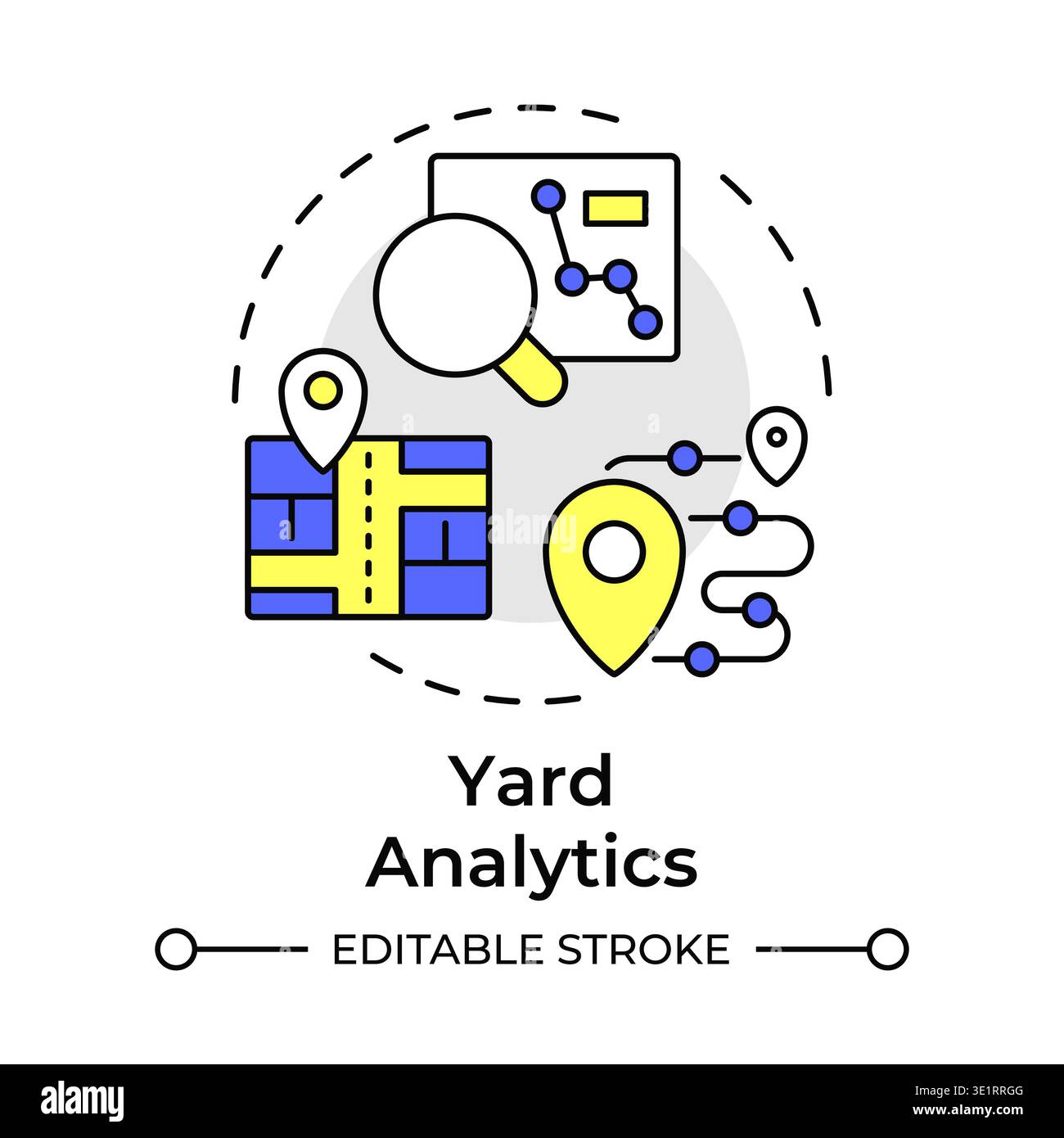 Yard analytics multi color concept icon Stock Vector
