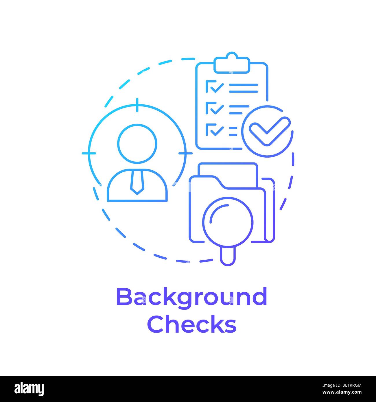 Background checks blue gradient concept icon Stock Vector