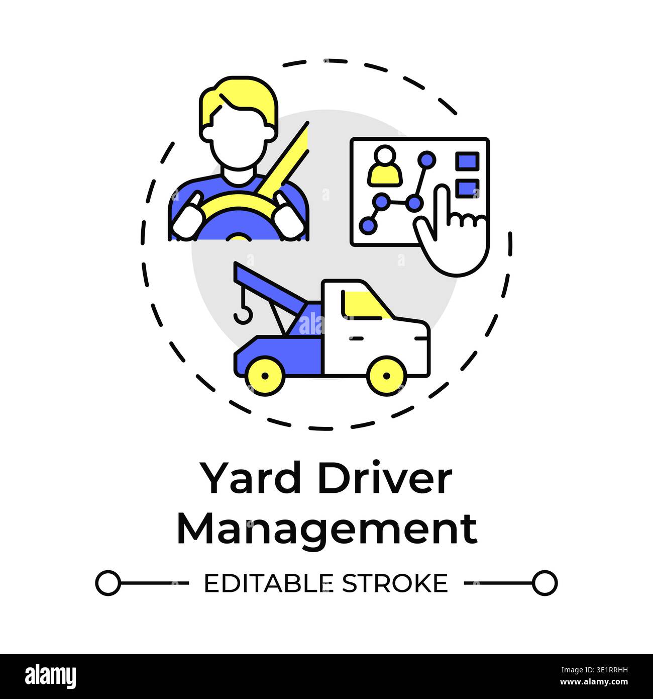 Yard driver management multi color concept icon Stock Vector