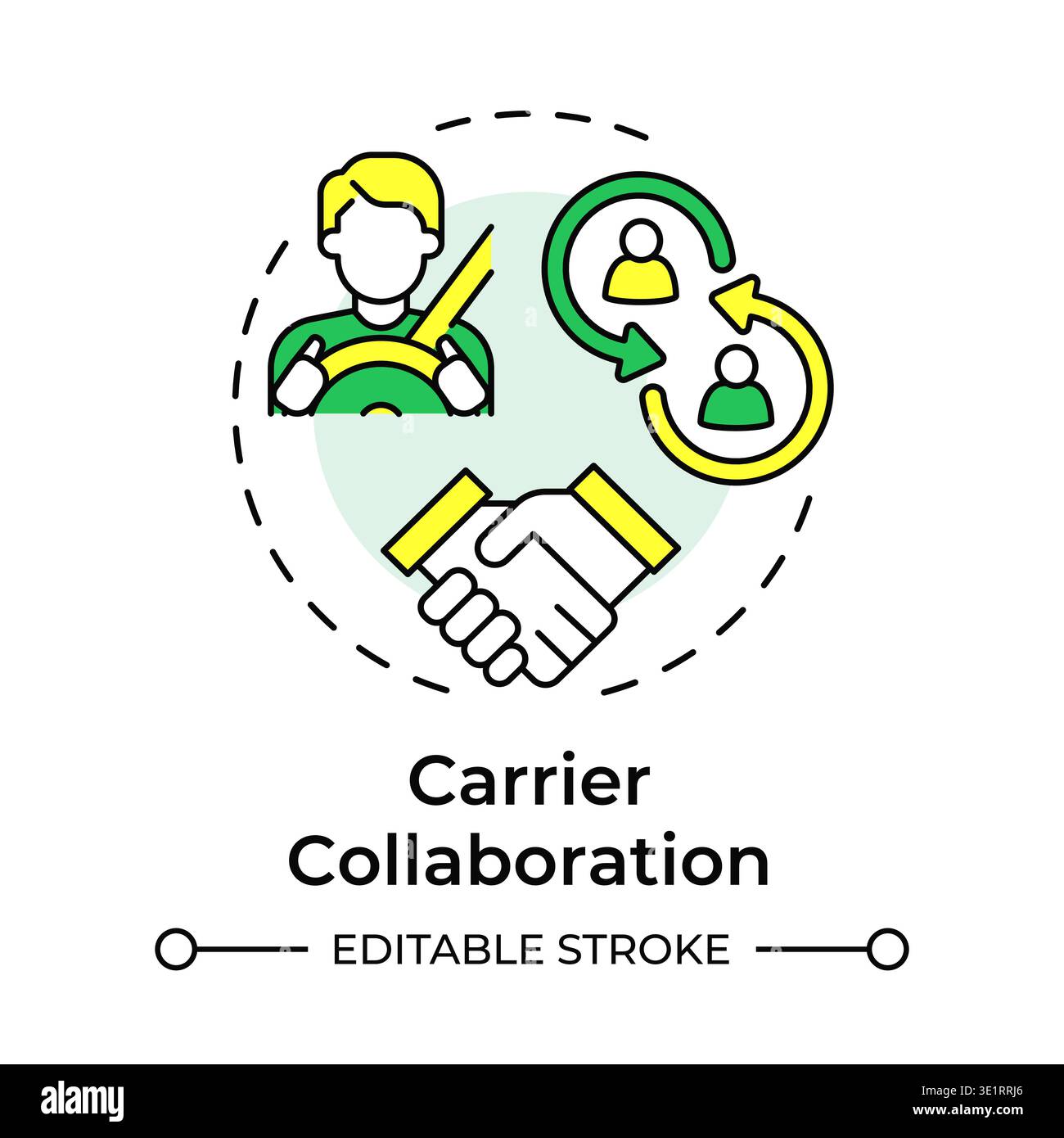 Carrier collaboration multi color concept icon Stock Vector