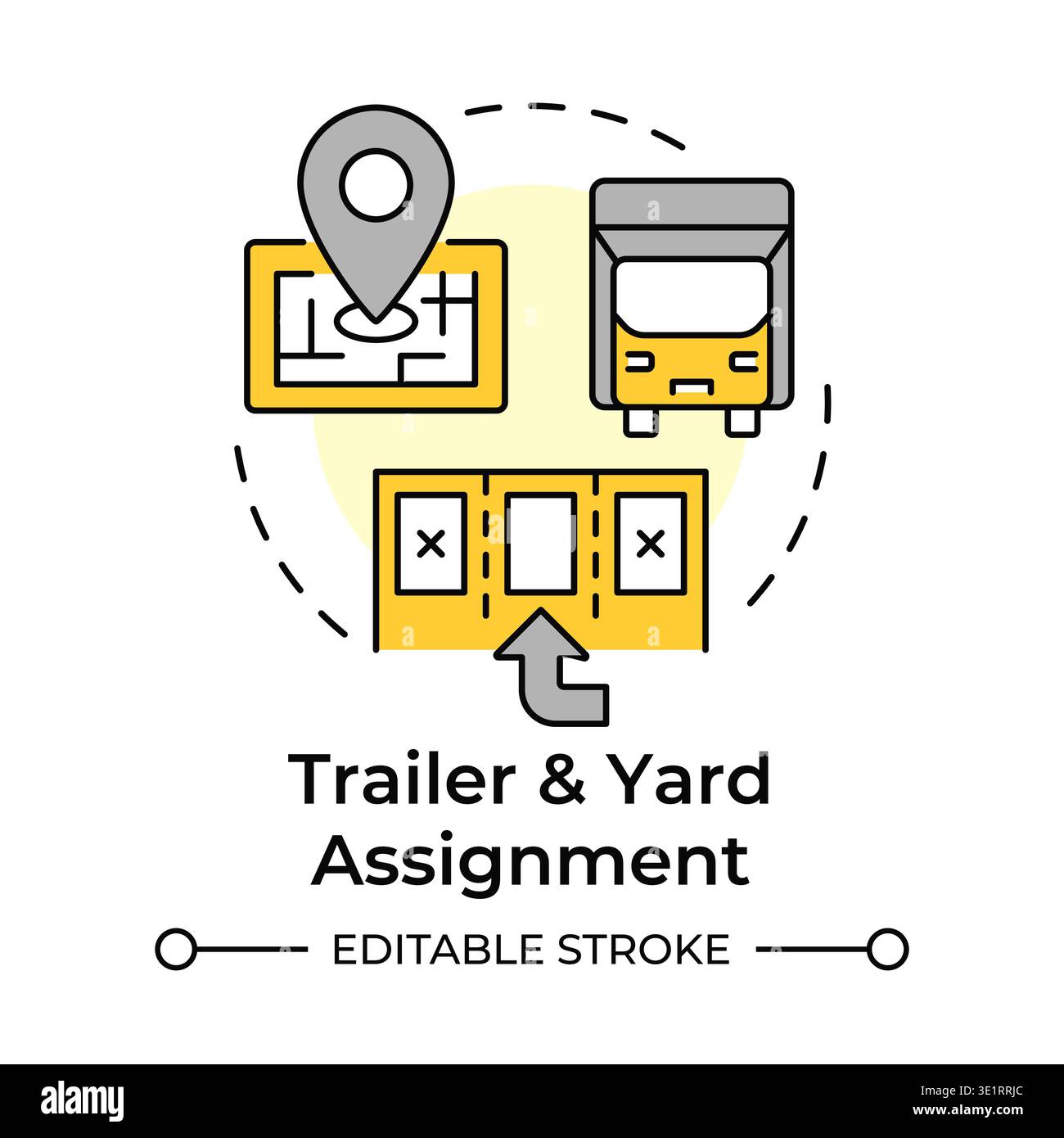 Trailer and yard assignment multi color concept icon Stock Vector