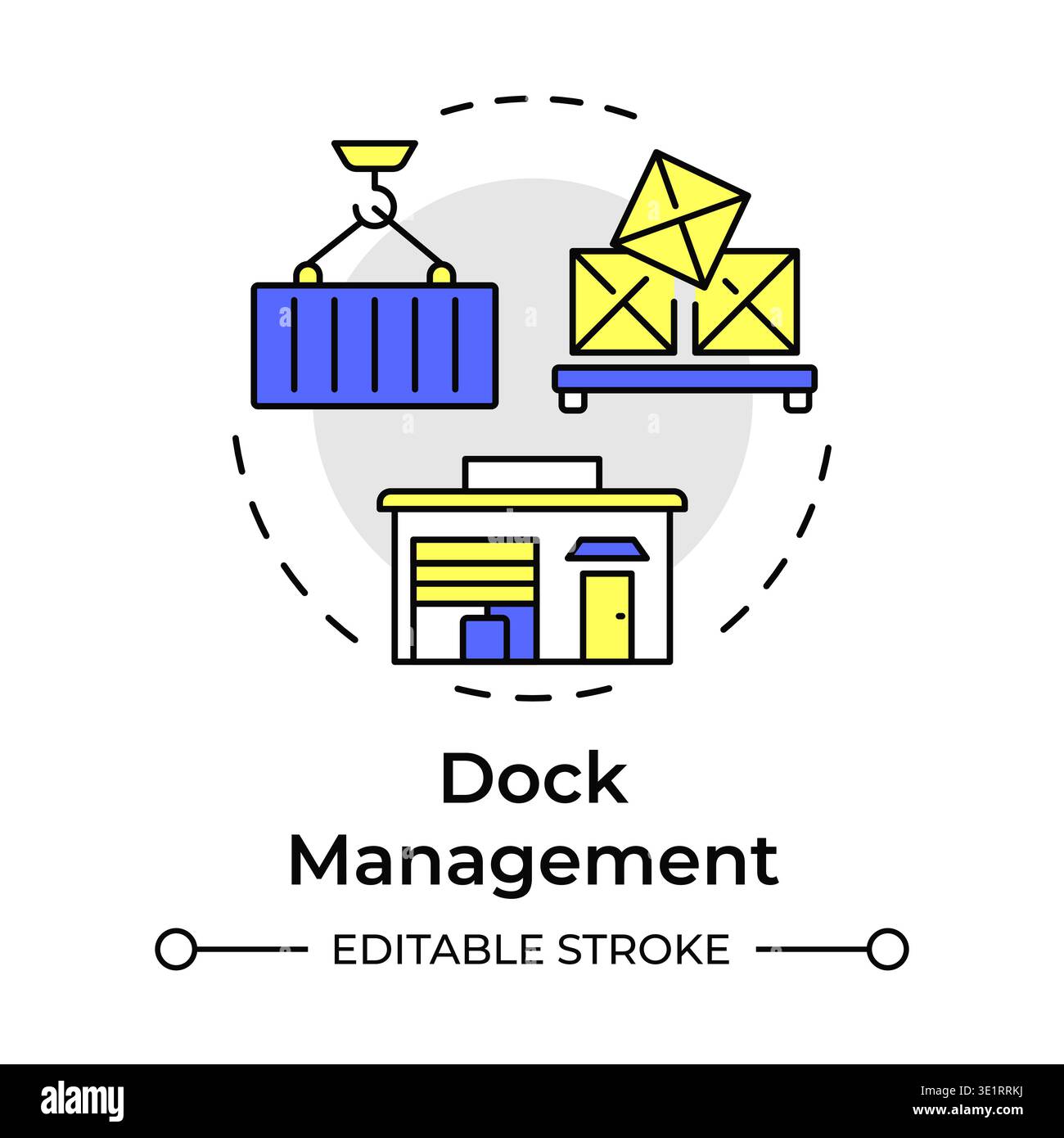 Dock management multi color concept icon Stock Vector
