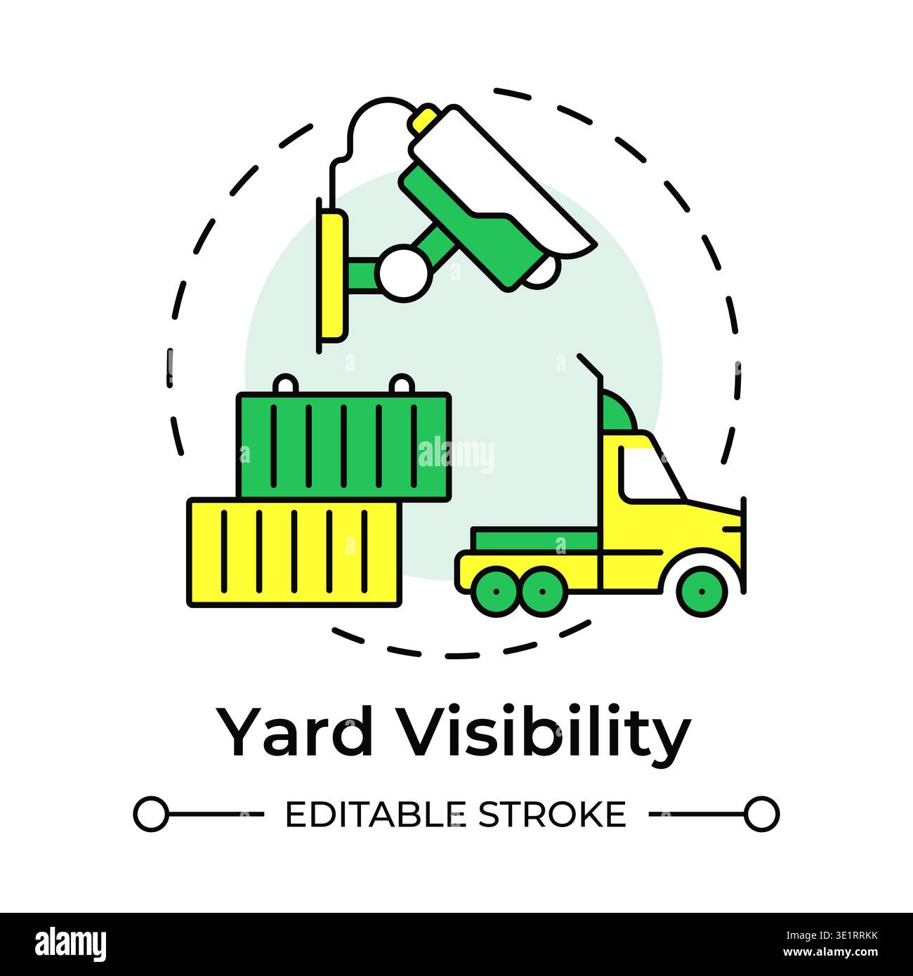 Yard visibility multi color concept icon Stock Vector