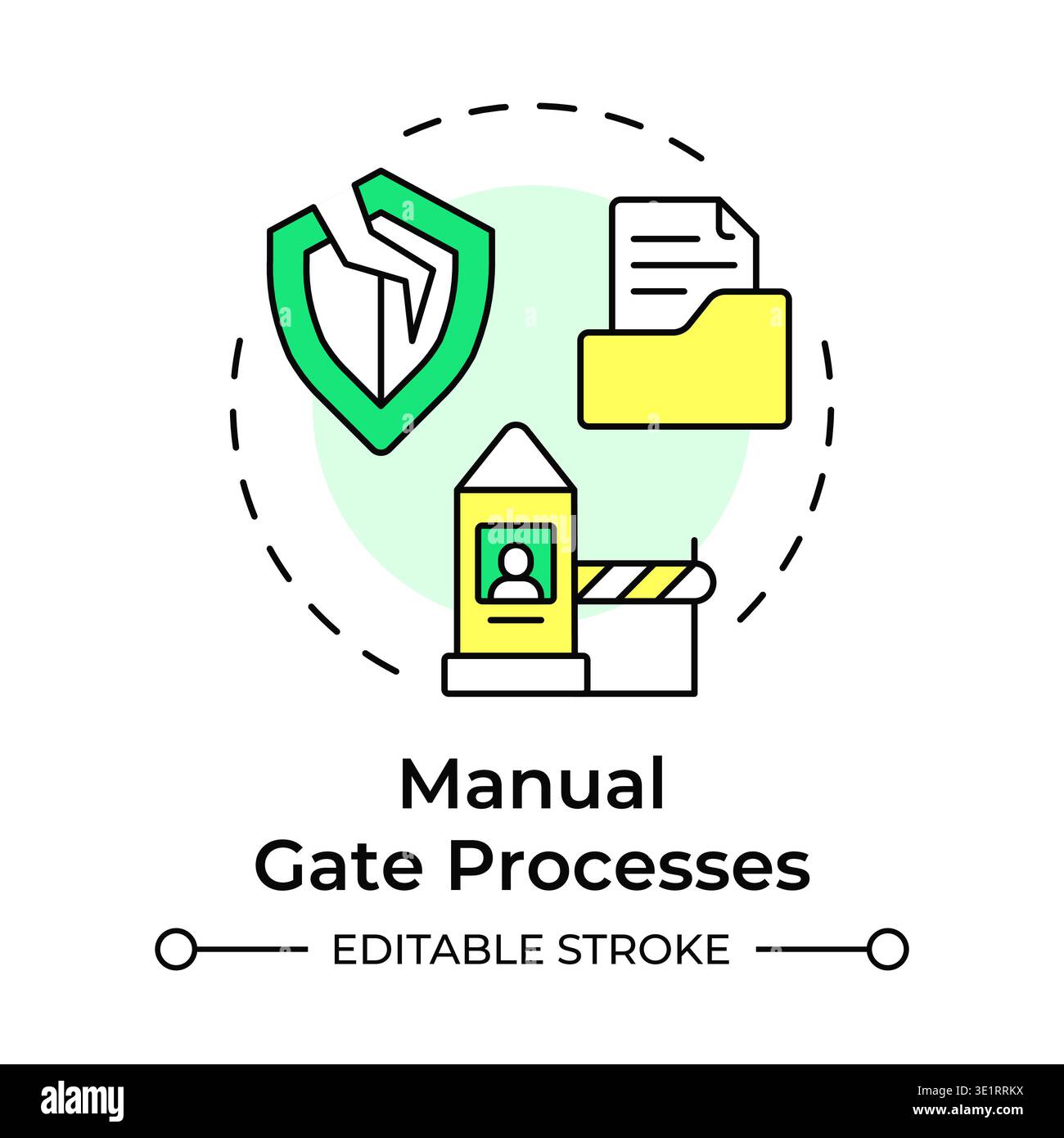 Manual gate processes multi color concept icon Stock Vector