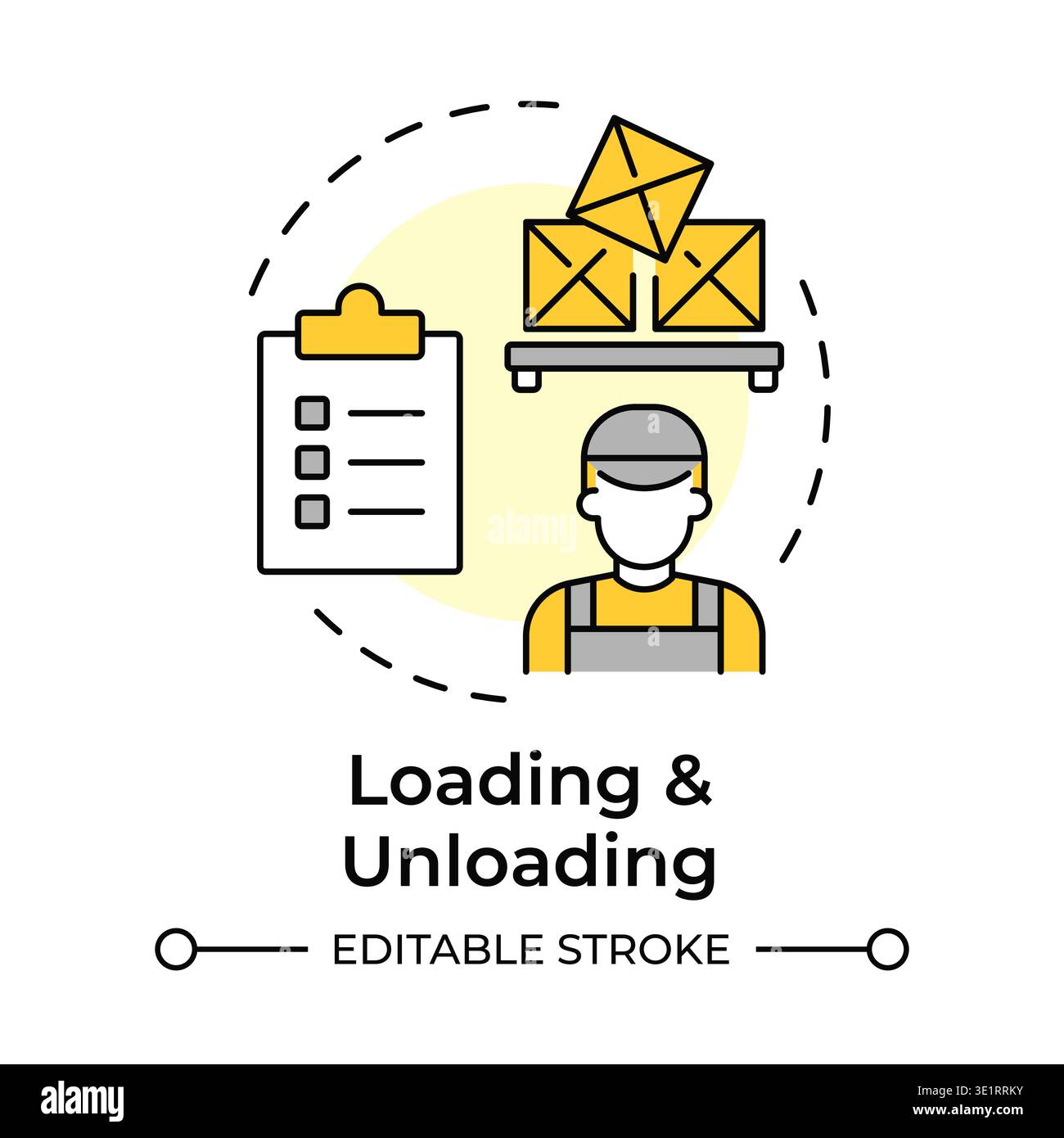 Loading and unloading multi color concept icon Stock Vector
