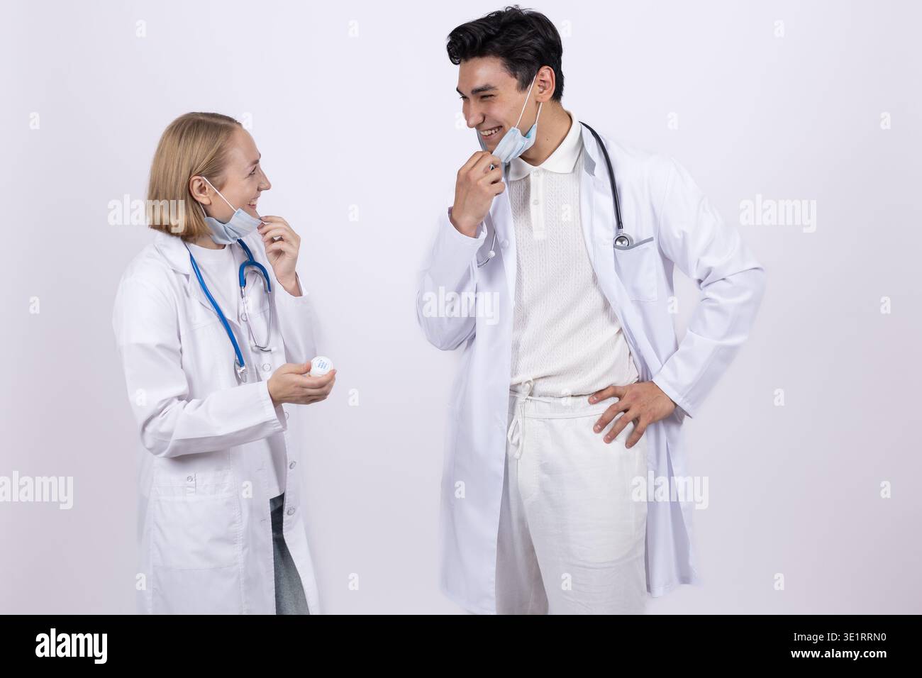 Two doctors discussing medical case Stock Photo