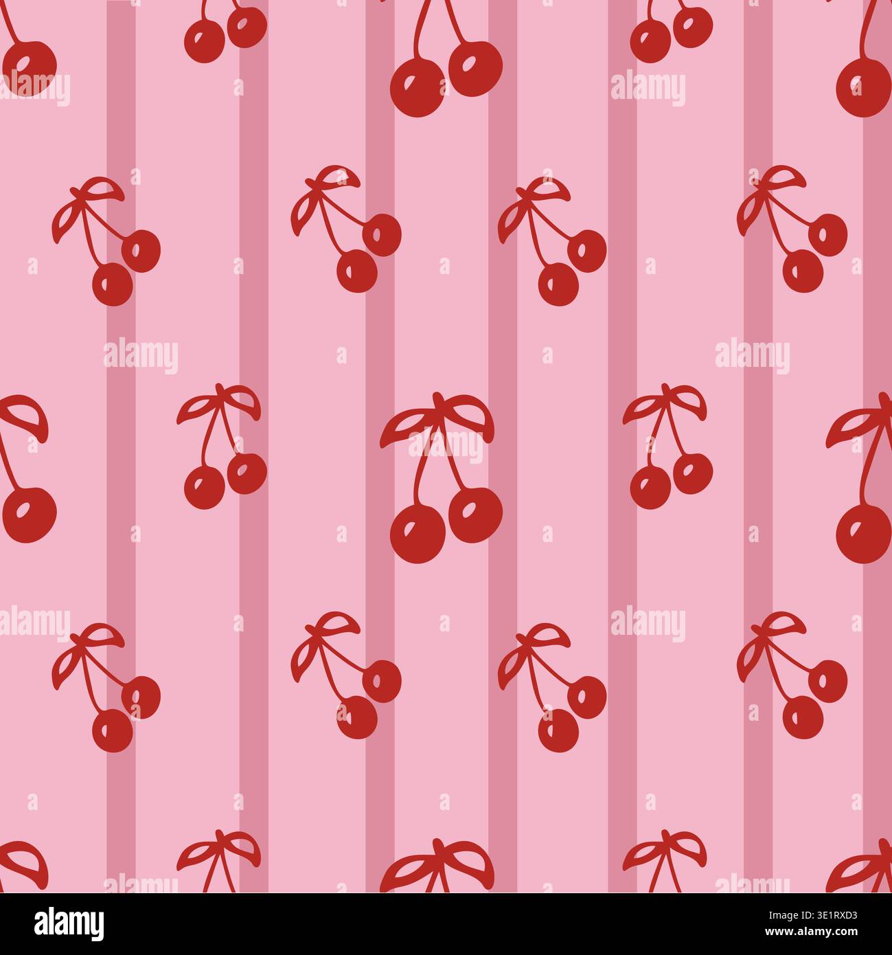 Whimsy Cute Red Cherry pattern Stock Vector