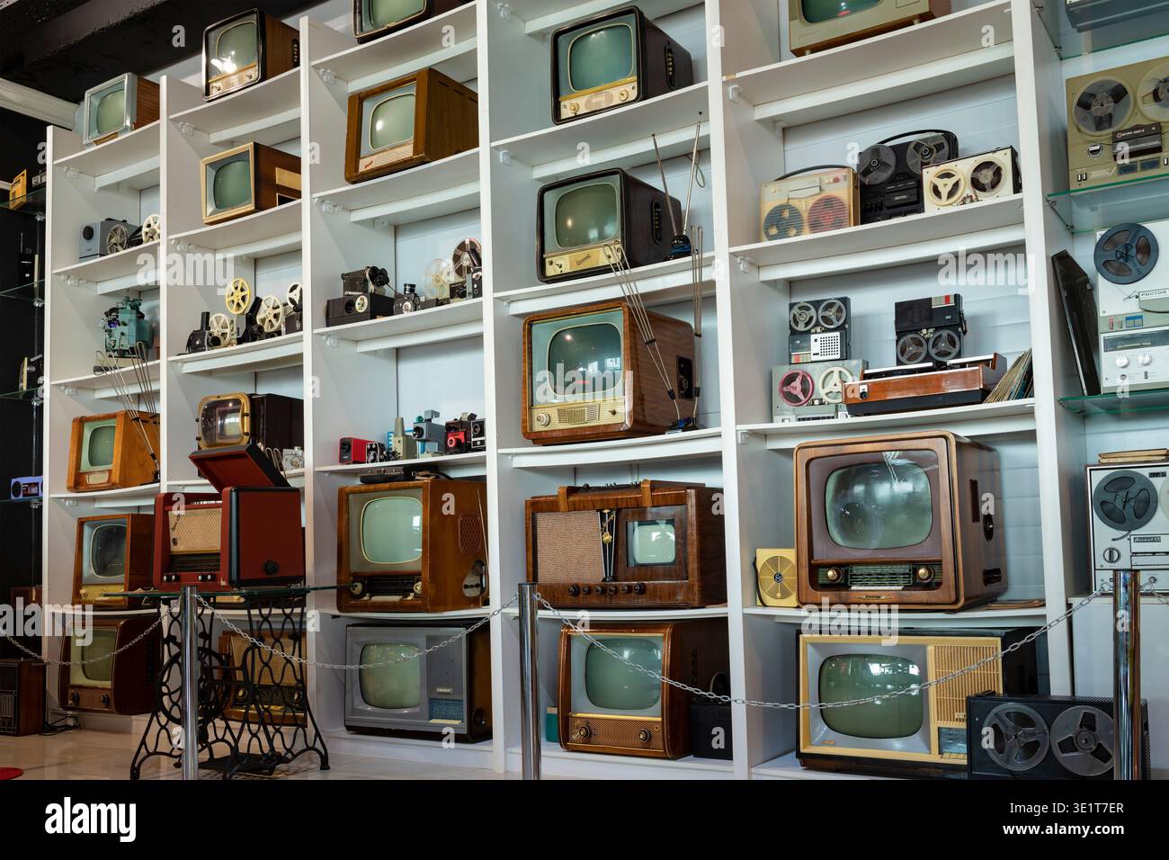 KAMENSK-SHAKHTINSKY, RUSSIA - MAY 05, 2025: Soviet household electrical equipment in the museum of the "Legends of the USSR" Stock Photo