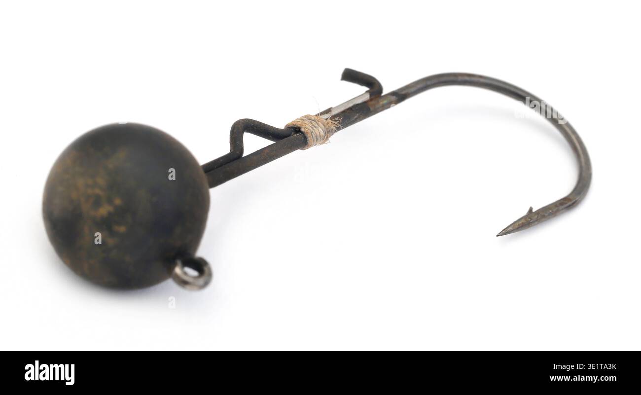 Jighead hook for catching predatory fish Stock Photo