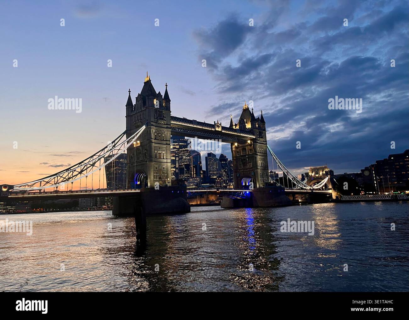 Sunset over Tower Bridge - Smartphone Captured Stock Image