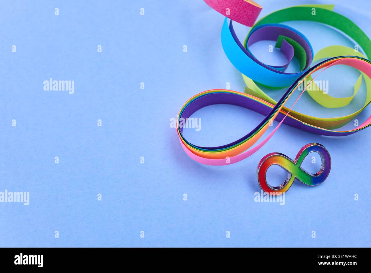 Rainbow infinity symbol representing neurodiversity and autism awareness Stock Photo
