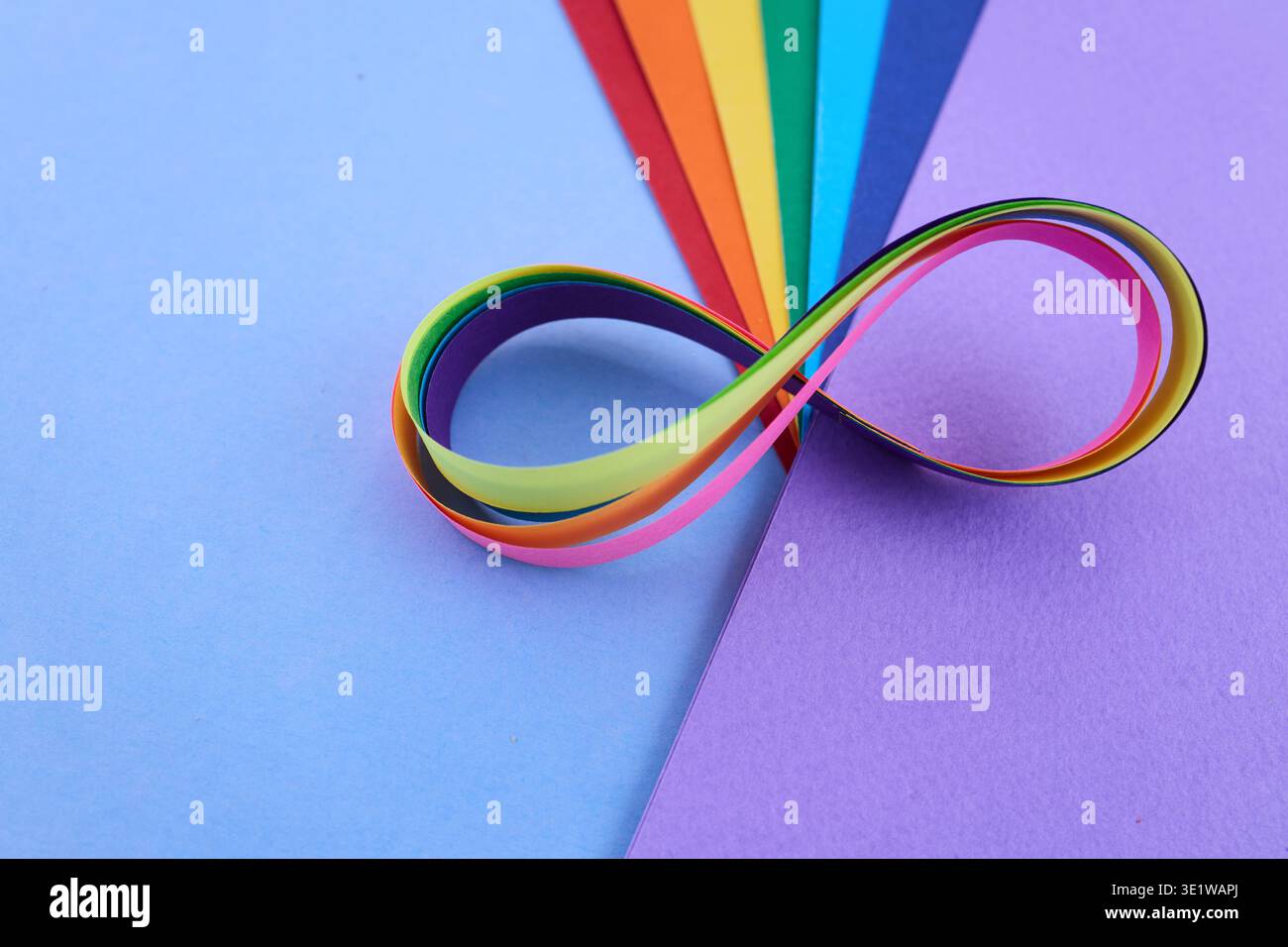 Rainbow infinity symbol representing neurodiversity and autism awareness Stock Photo