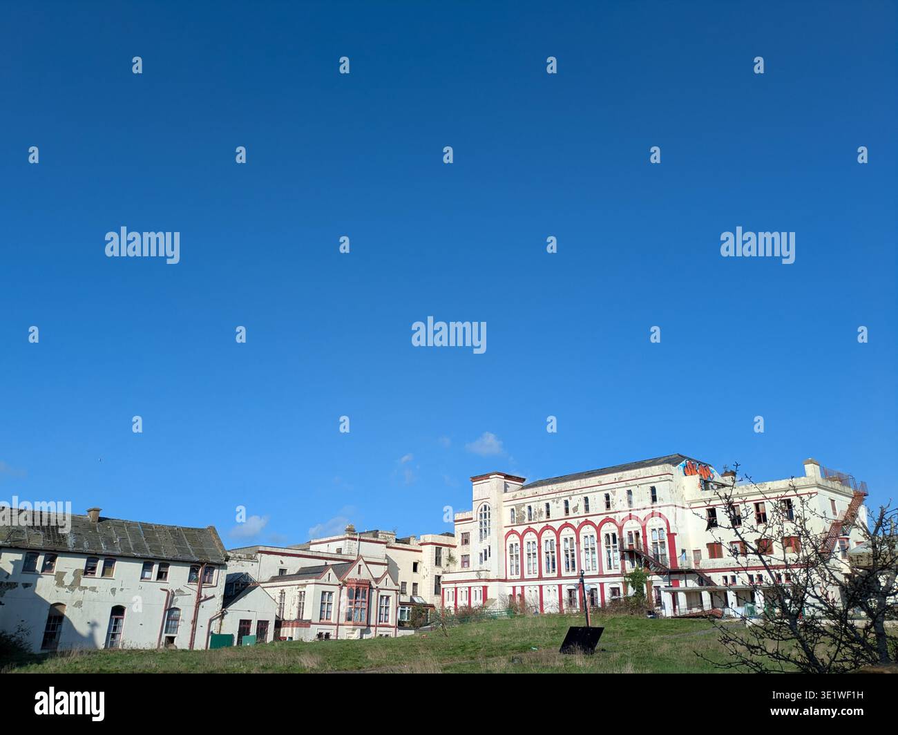The abandoned language school, once part of the convent on Magdalen Road, St Leonards-on-Sea, East Sussex - Smartphone Captured Stock Image