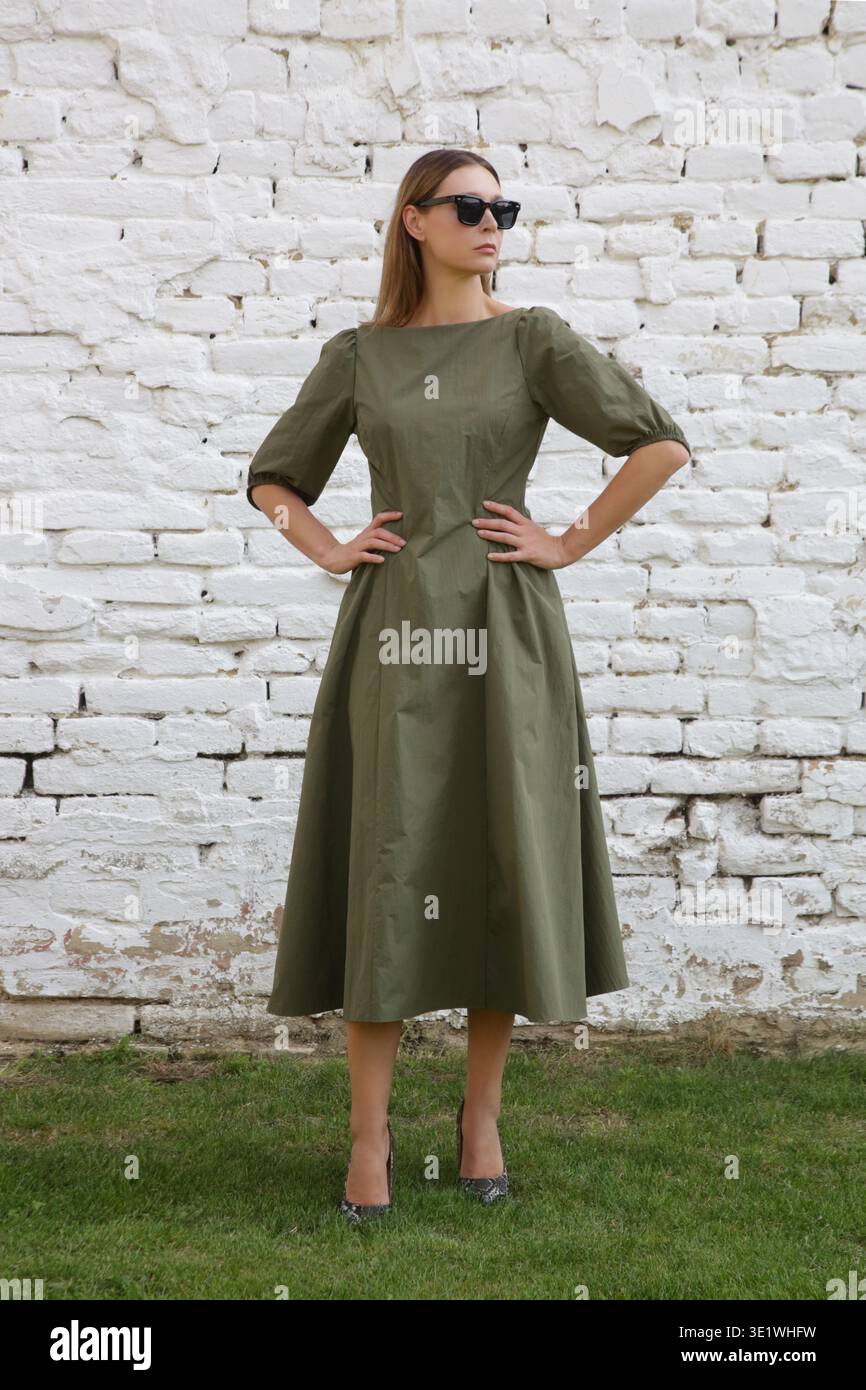 knee length dresses for ladies HT 360 Collective - Green Dresses