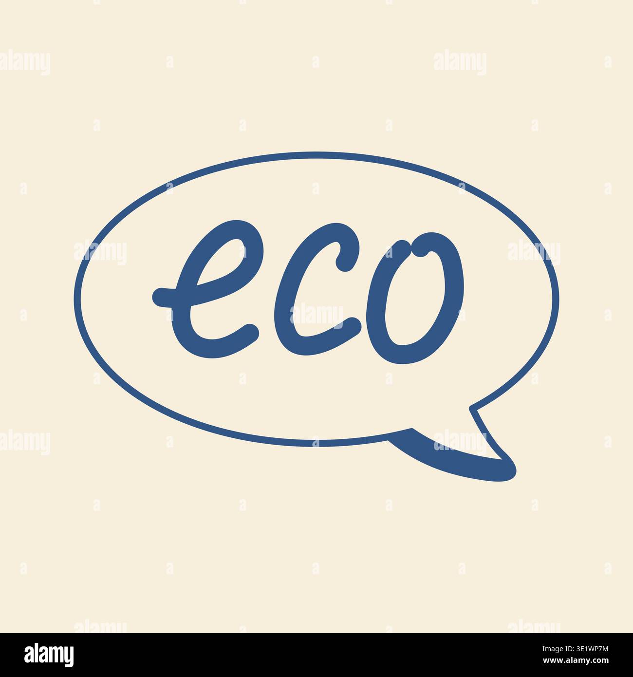 Hand drawn speech bubble with eco typography doodle vector design element Stock Vector