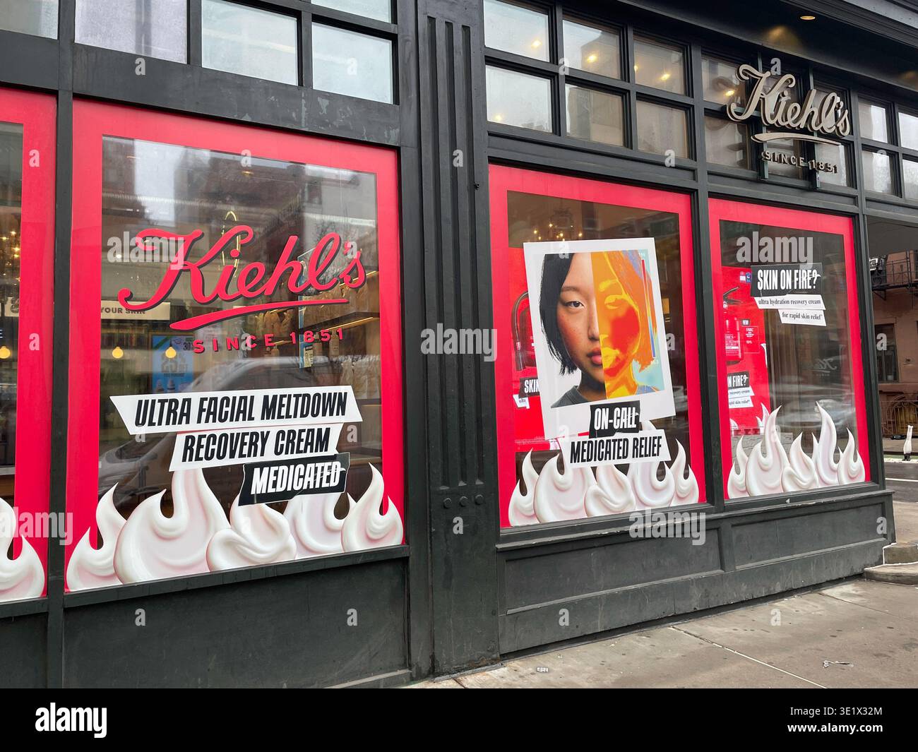 Kiehl's is an iconic skincare store located in East Greenwich Village, 2026, New York City, USA - Smartphone Captured Stock Image