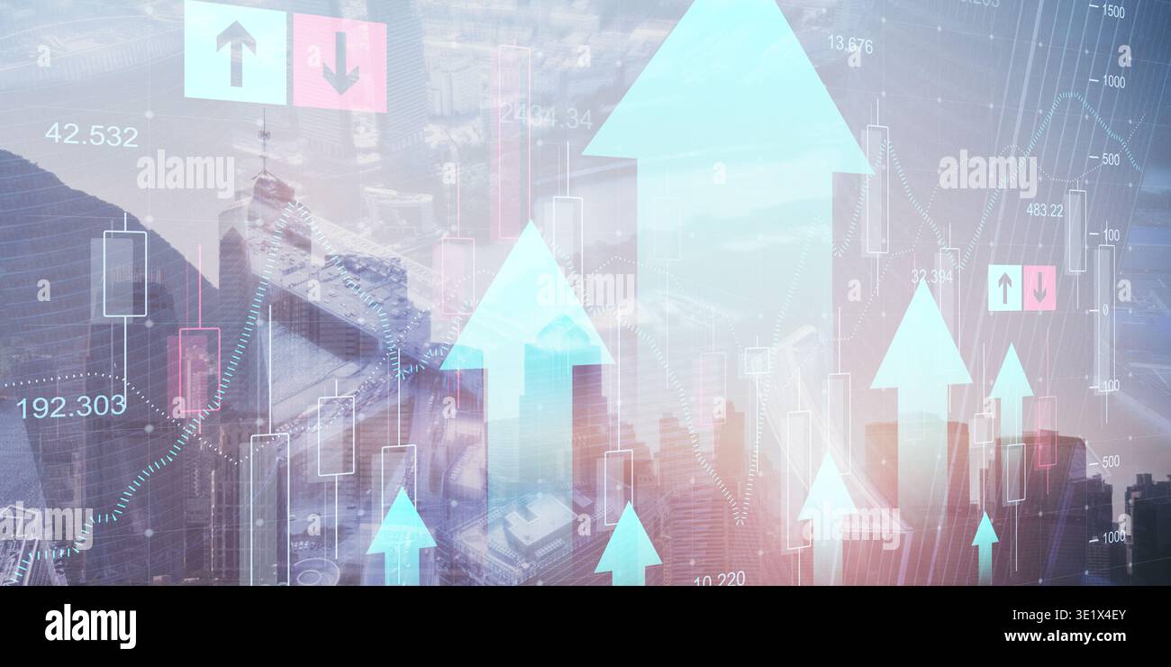 Economic Growth Visualization with Stock Trading Data Stock Photo - Alamy