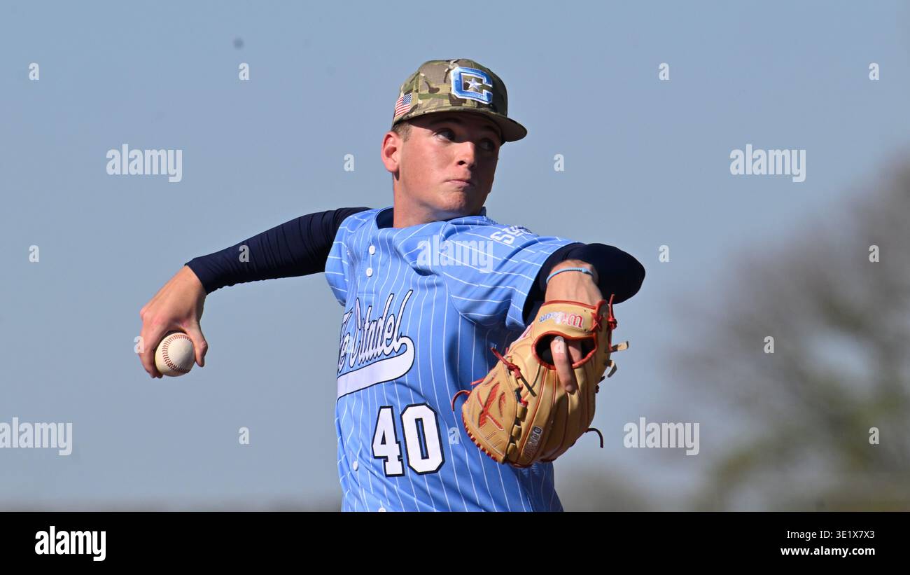 Kyle Riley Baseball Citadel pitcher Riley Ballard (40) plays UT Martin in an NCAA baseball ...