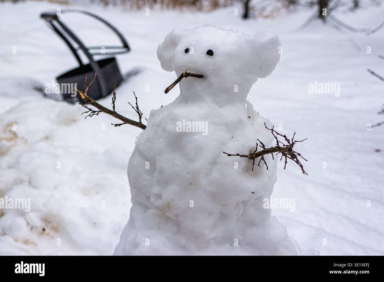 snowman smoking a cigarette Cigarette winter snow hi-res stock