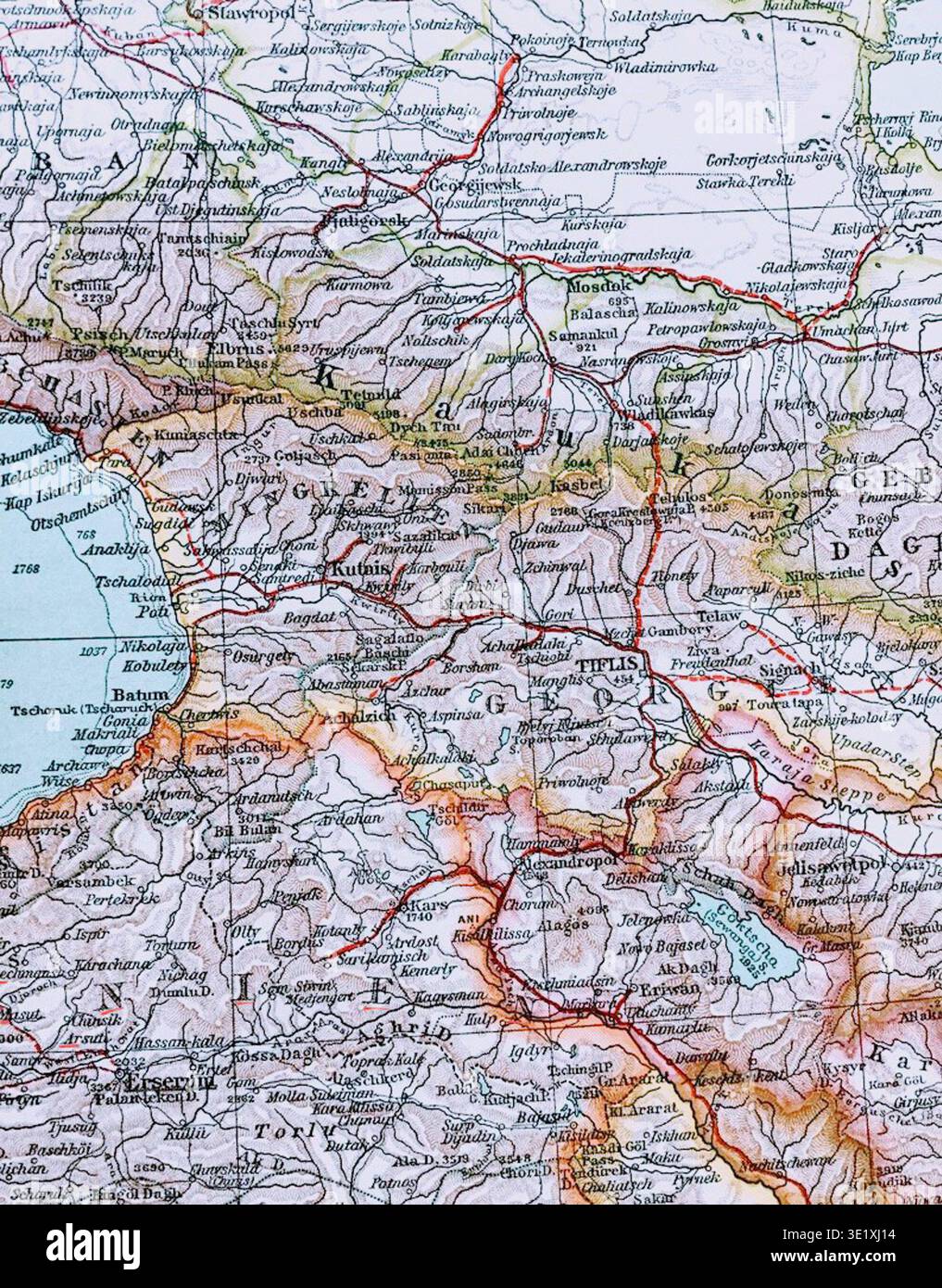 1924 caucasus historical map hi-res stock photography and images - Alamy