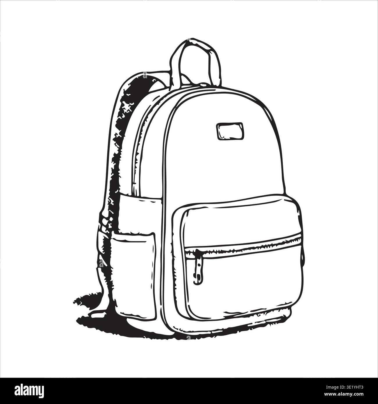 Detailed Hand-Drawn Backpack Sketch Vector Illustration Stock Vector ...