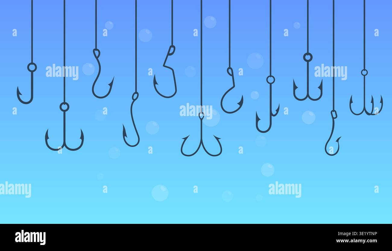 abstract fish hook Fishing LED Neon Sign Light Pop Art Fishing hooks underwater. Catching fish