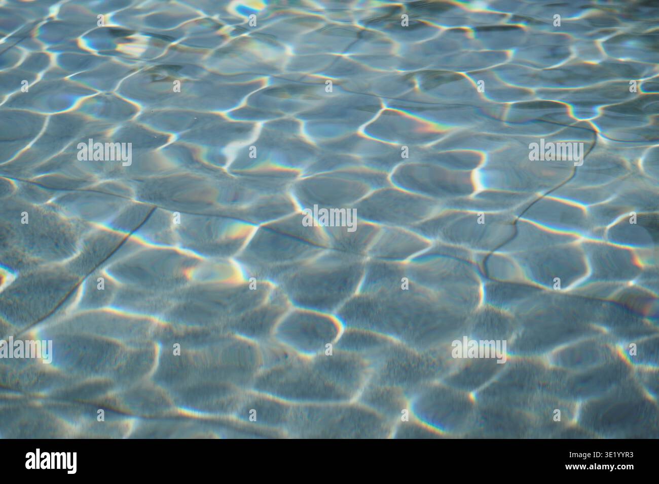 Water ripples created by light in clear pool Stock Photo
