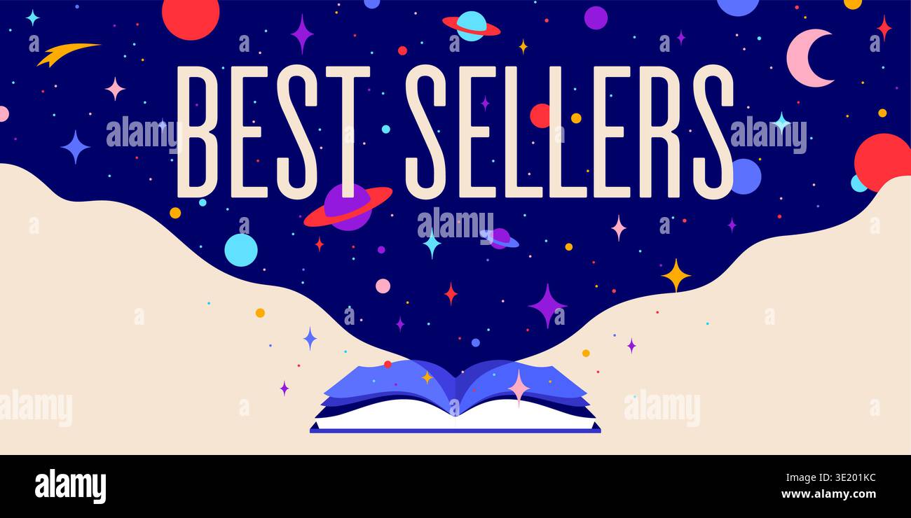 Book, Imagination, Dreams. Cosmos book, space imagination Stock Vector