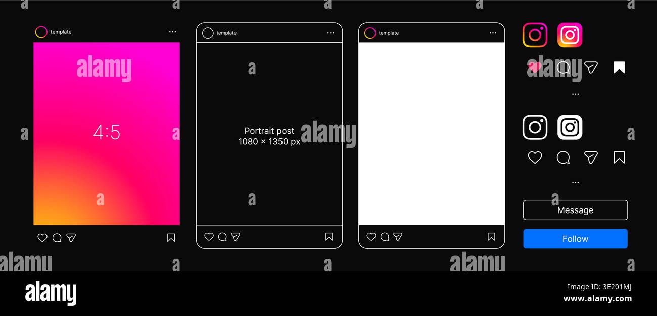 Social media instagram template Stock Vector